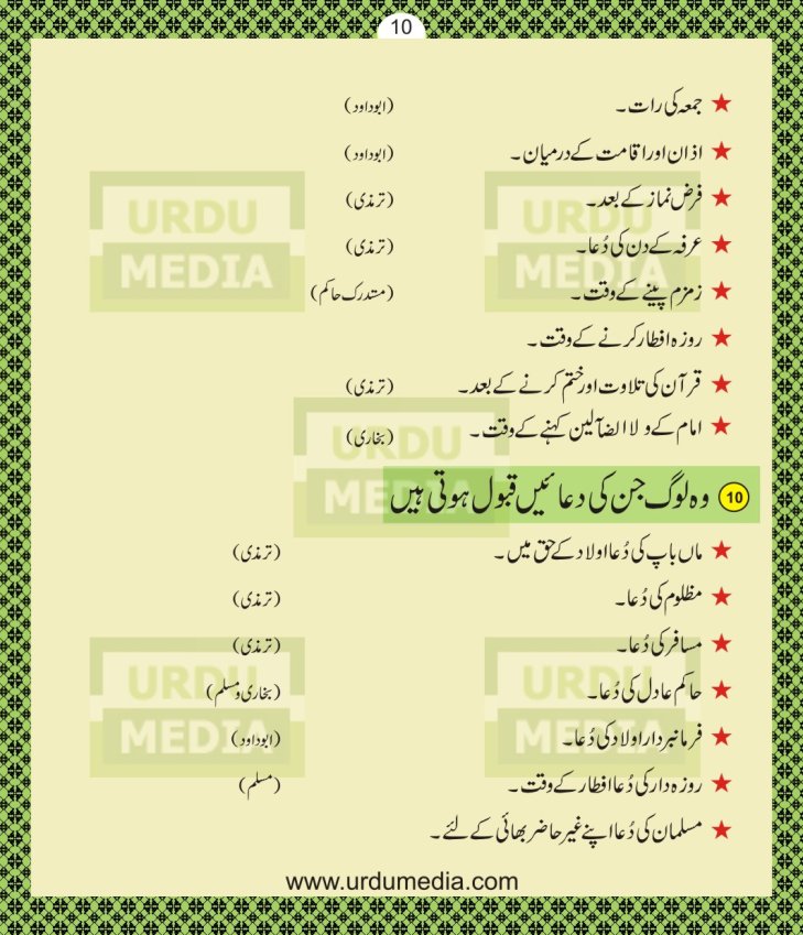 Online Pyare Rasool Nabi(peace be upon him) ki Pyari Masnoon Qurani Ayat Dua Azkar in Duian Islamic Book Urdu Media