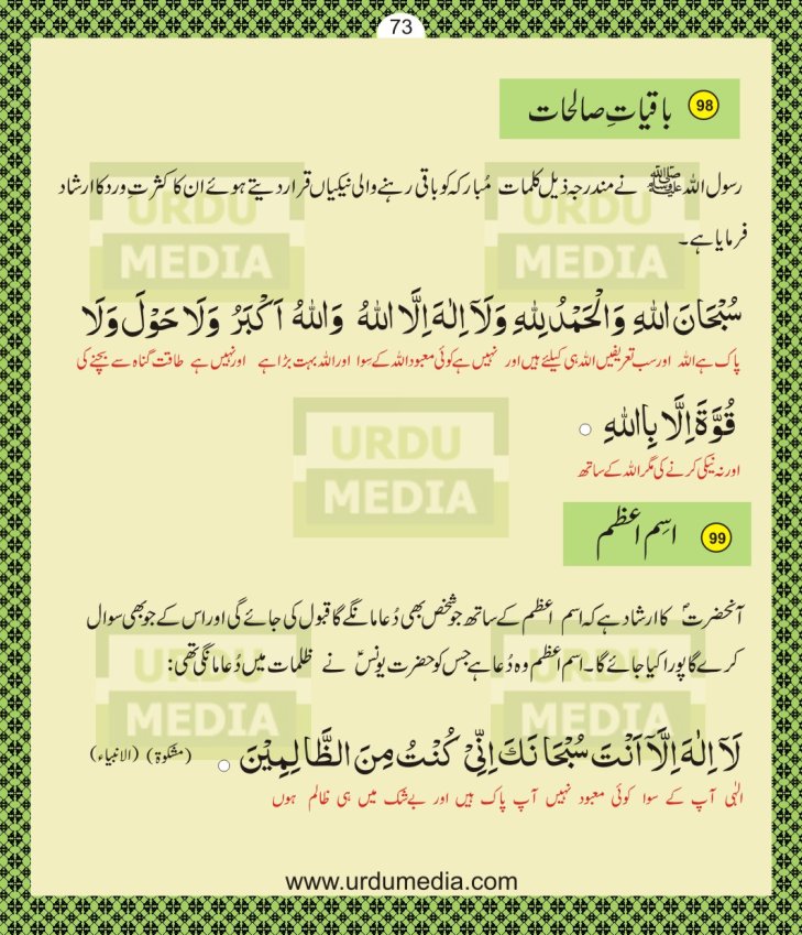 Online Pyare Rasool Nabi(peace be upon him) ki Pyari Masnoon Qurani Ayat Dua Azkar in Duian Islamic Book Urdu Media
